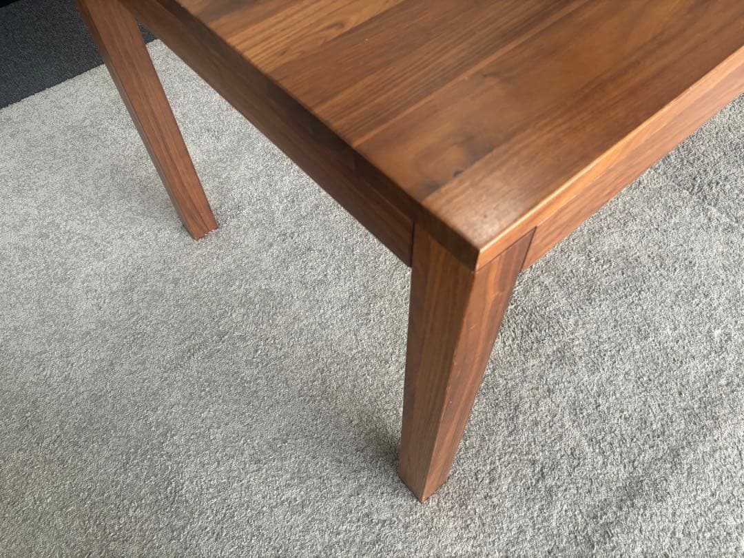 無印良品　無垢材テーブル（引出付） ウォールナット材 幅１４０ｃｍ