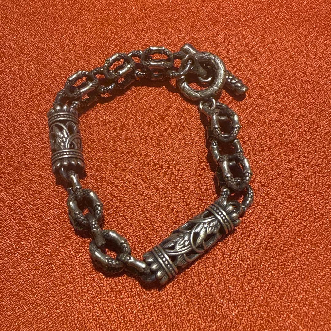 ビンテージ風シルバーリンクチェーンブレスレット　#ブラッディーメアリー