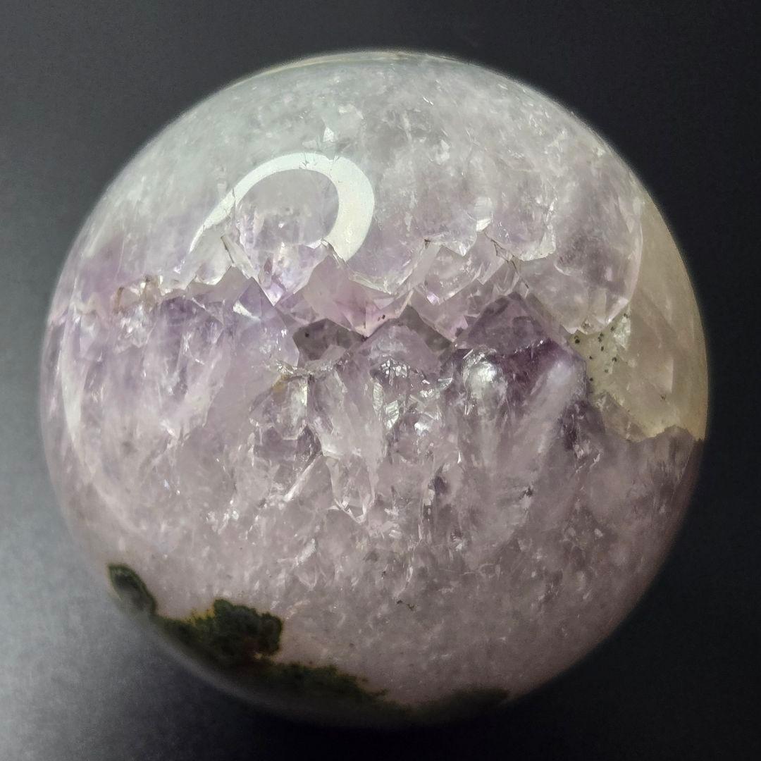 【超希少石/最強品質】アメジスト笑口丸玉＊約939g＊　天然石 置物