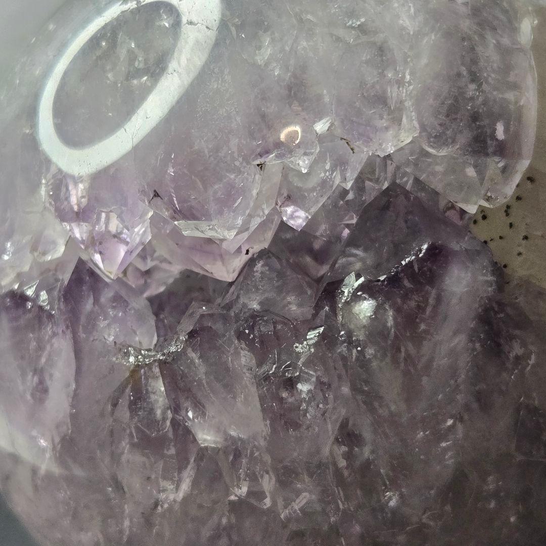 【超希少石/最強品質】アメジスト笑口丸玉＊約939g＊　天然石 置物