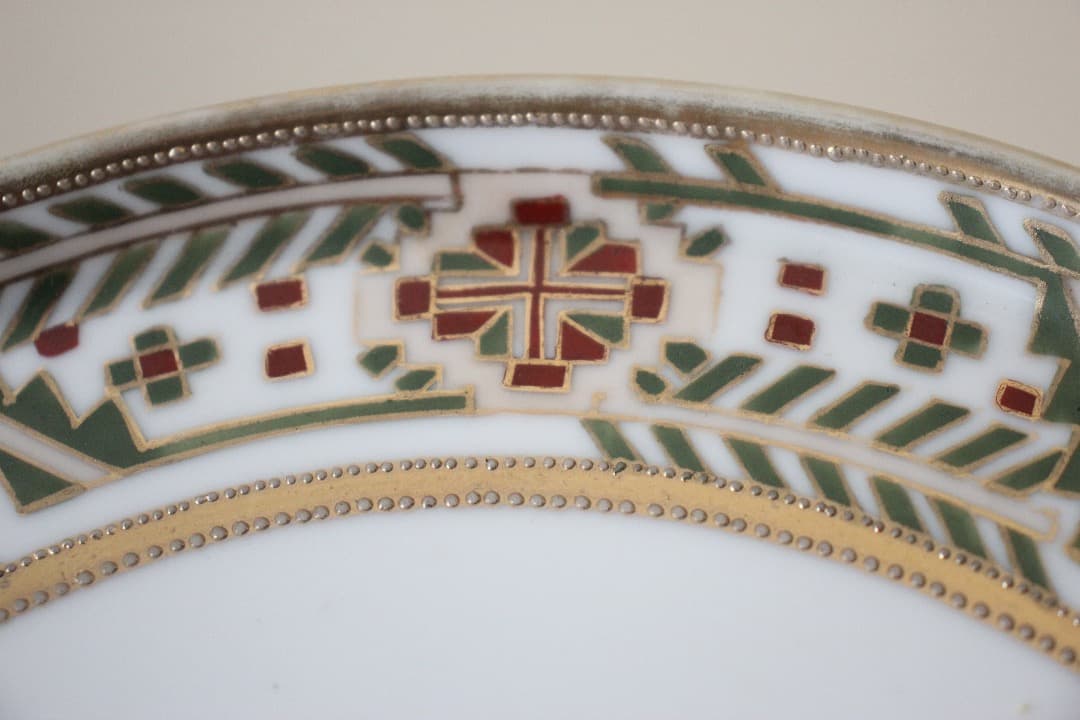 Noritake　オールドノリタケ　金盛り　２４cm　プレート　アールデコ