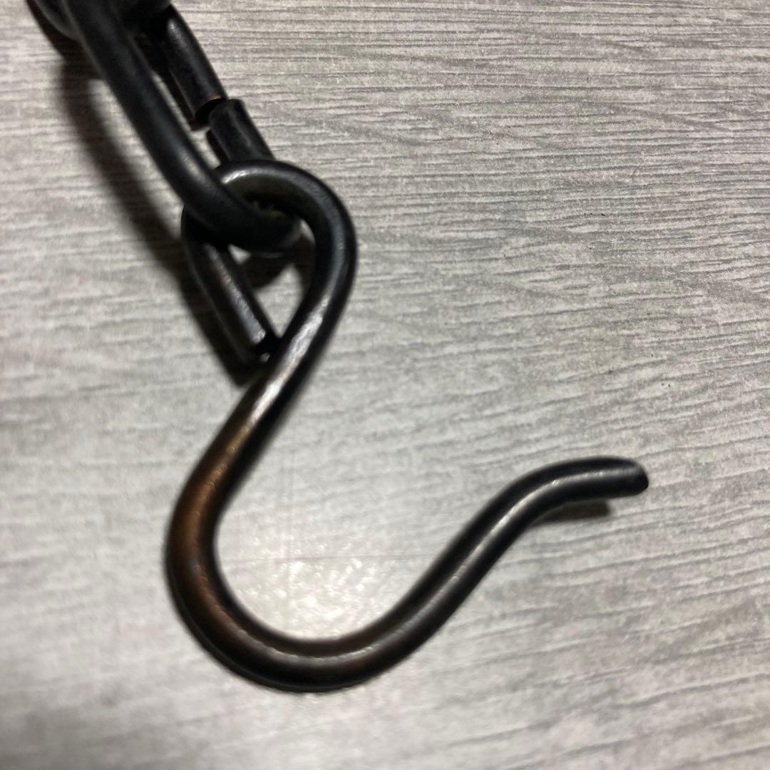 【茶道具】未使用品　釣釜（吊釜道具）】　釣釜鎖　（cm）　さび色