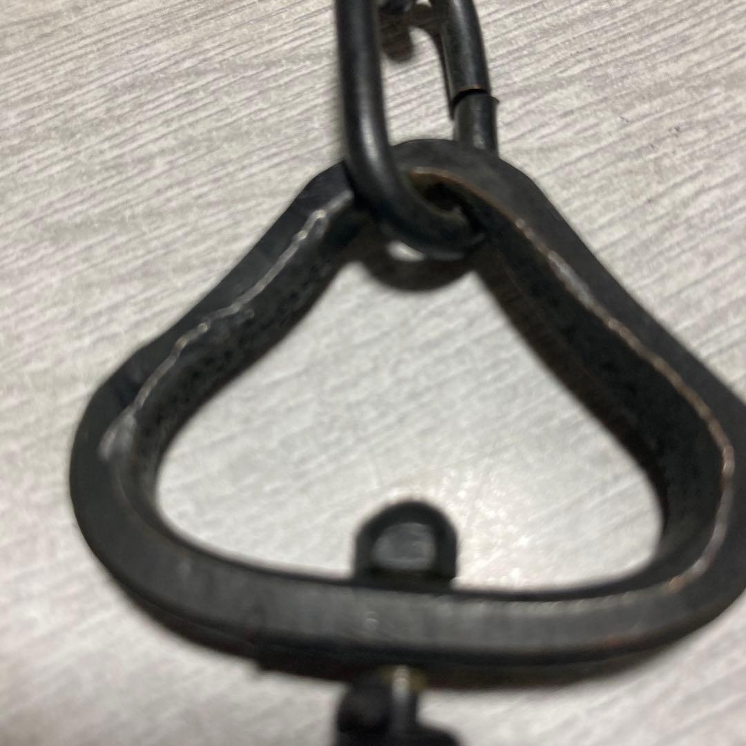 【茶道具】未使用品　釣釜（吊釜道具）】　釣釜鎖　（cm）　さび色