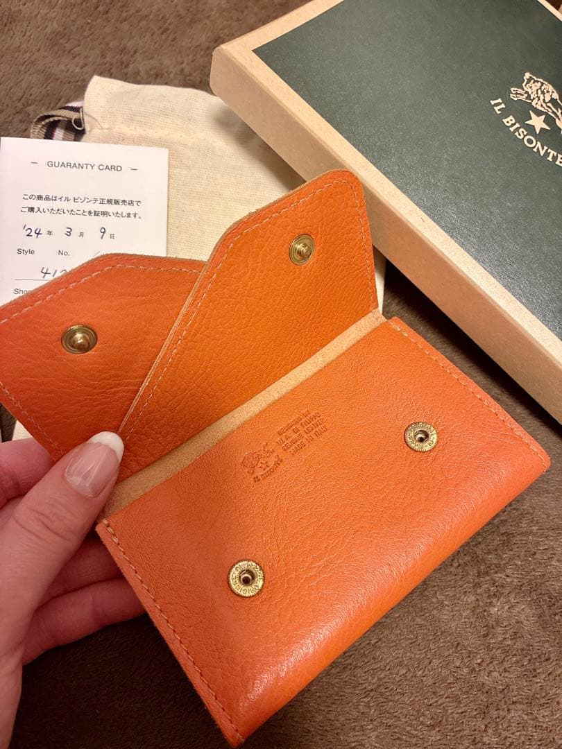 新品 IL BISONTE 二つ折り財布 キャメル