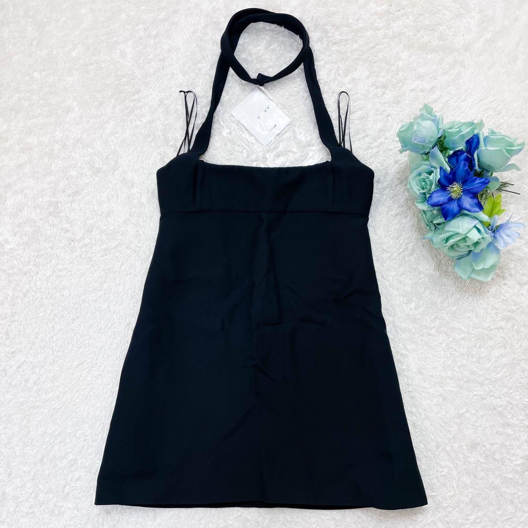 未使用級 クリスチャンディオール ホルターネック ドレスワンピース ブラック