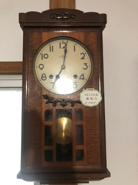 セイコウシャ振り子時計稼働品振り子、ゼンマイ揃ってます❗️