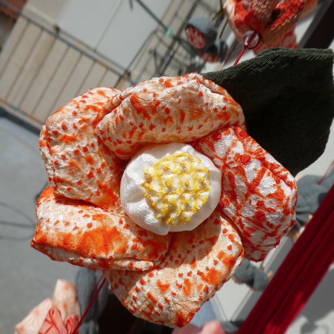 古布　正絹　吊るし雛　錦紗縮緬　疋田模様　麻の葉　くくり花　さげもん　鬼しぼ