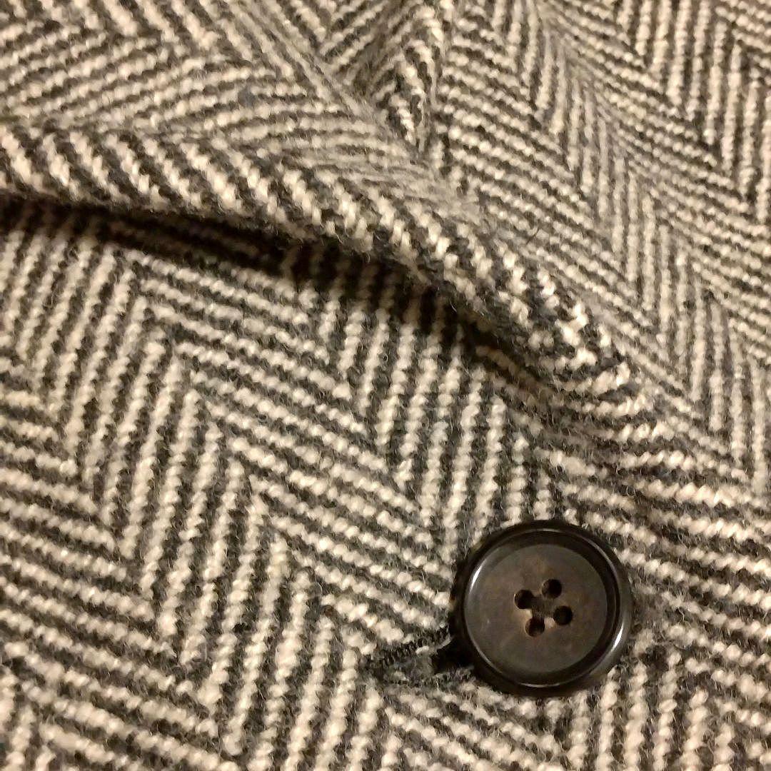 マーガレットハウエル ツイード ヘリンボーン ロングコート ブラック×ベージュ