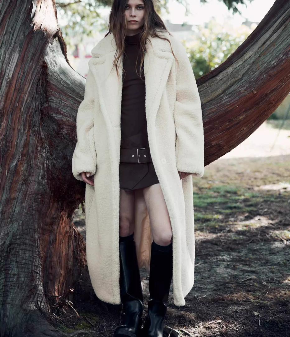 ZARA ロング丈ボアコート ロングコート XS