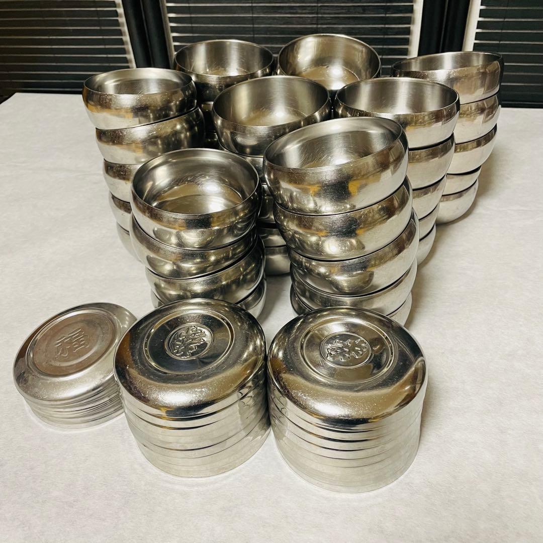 韓国ステンレスご飯茶碗＋蓋 2種セット 業務用
