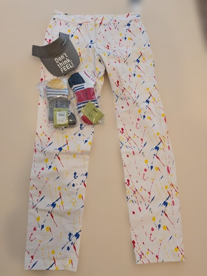 メンズゴルフパンツとキャップ、ソックス5点セット