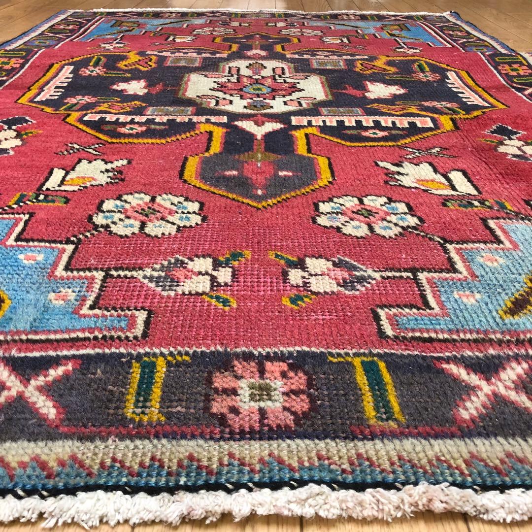ペルシャ絨毯 ヴィンテージラグ 140×97cm 手織り オールドpersia