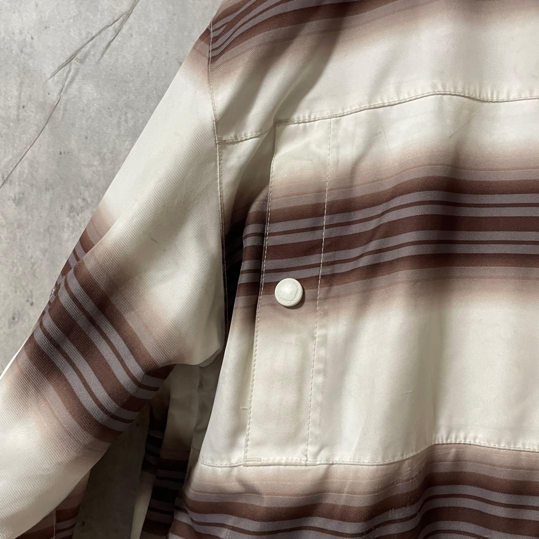 Burtonバートンスキーウェアスノーボードジャケットパーカー白茶色ボーダー希少