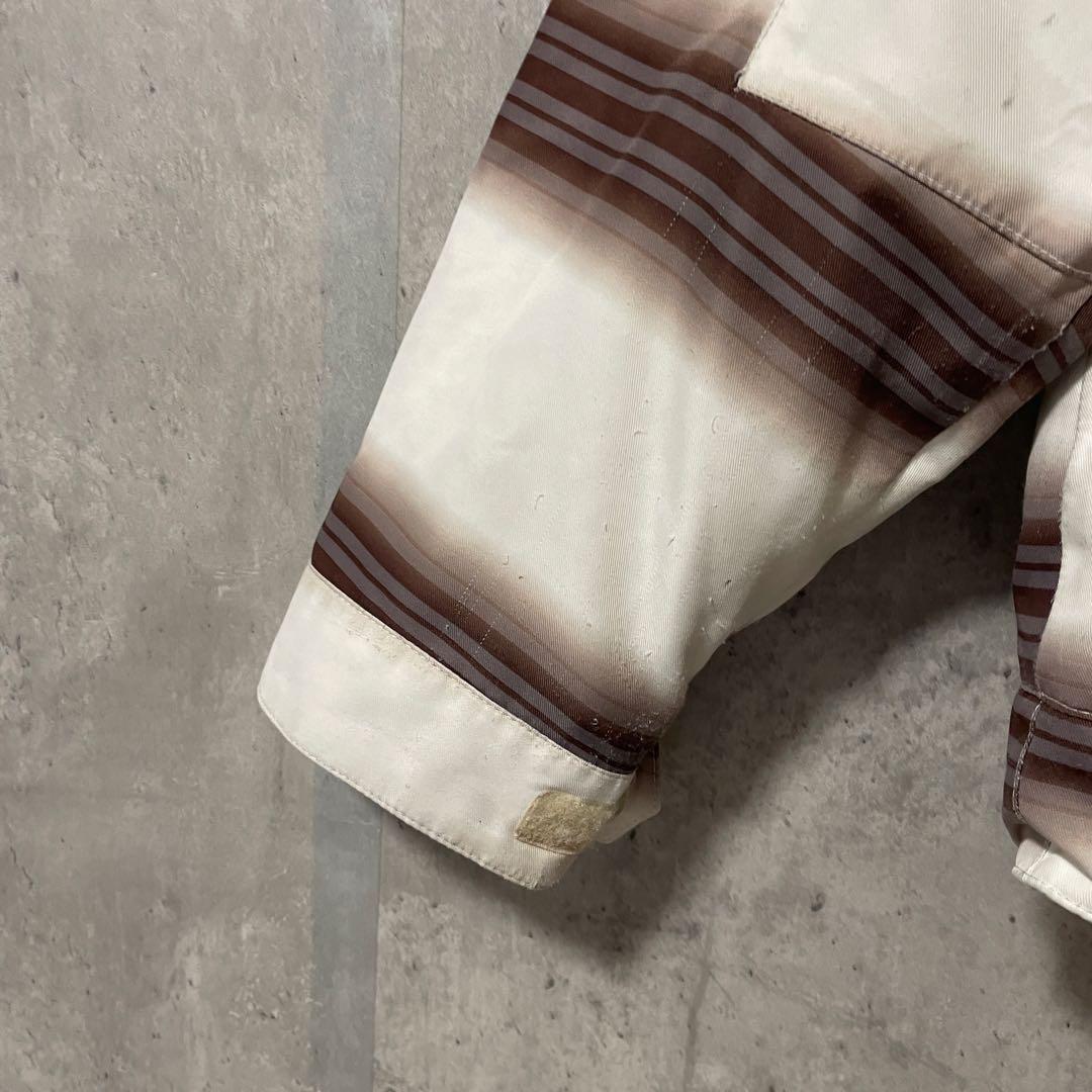 Burtonバートンスキーウェアスノーボードジャケットパーカー白茶色ボーダー希少