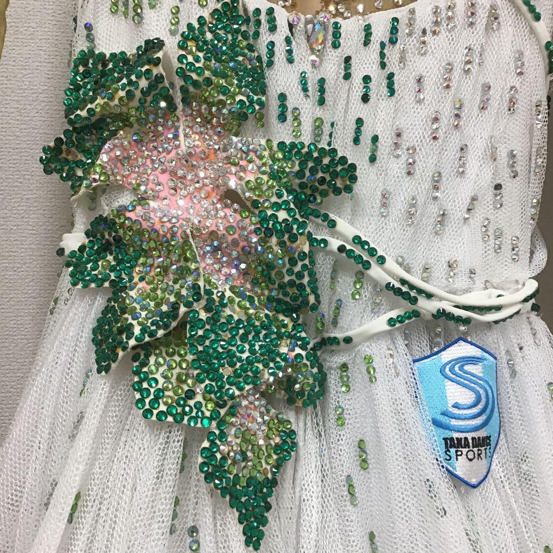 社交ダンスドレス　白　タカダンス