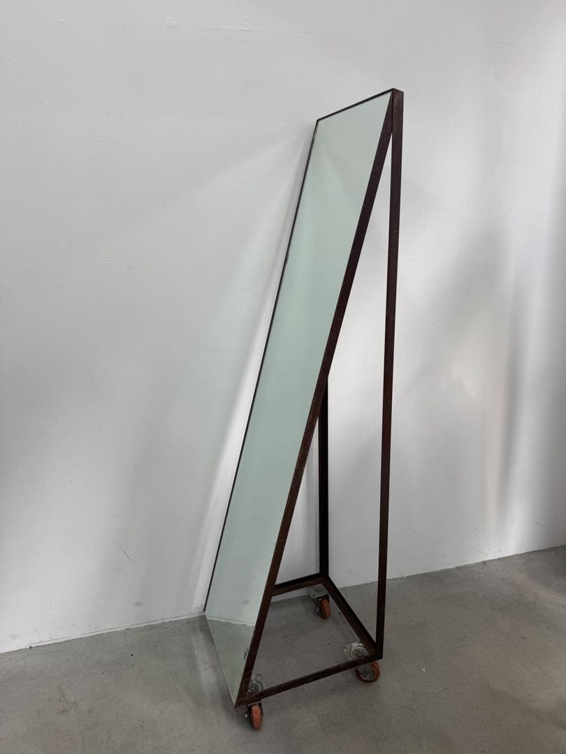 姿見 ミラー 大きいミラー キャスター インダストリアル アパレル　店舗什器 鉄