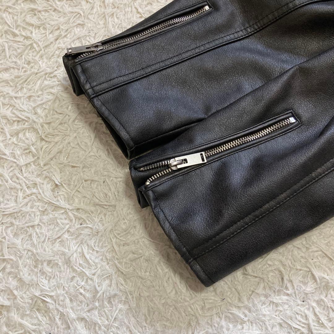 ザラ レザージャケット XL ダブル ライダース 本革 ブラック バイク