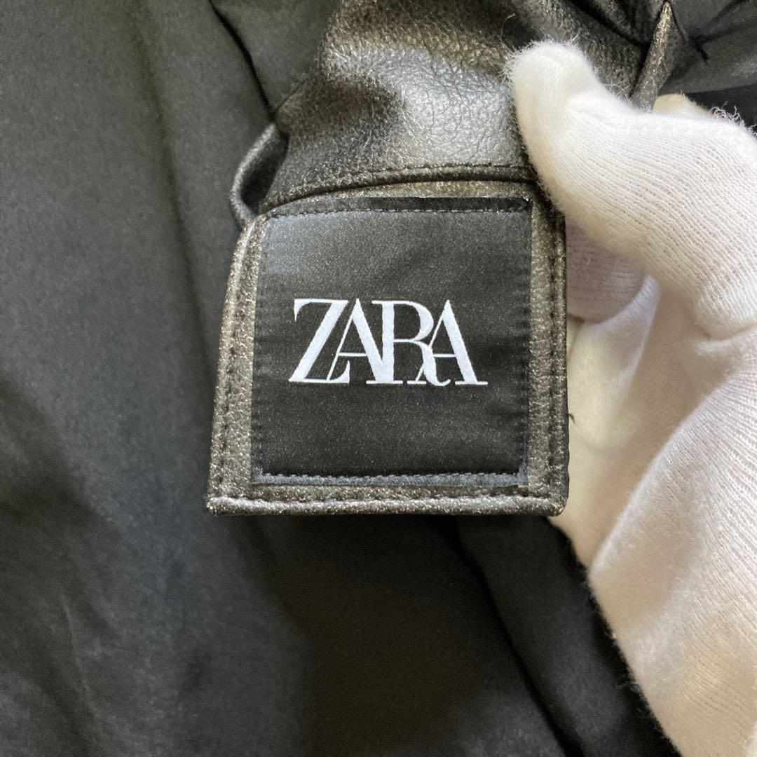 ザラ レザージャケット XL ダブル ライダース 本革 ブラック バイク