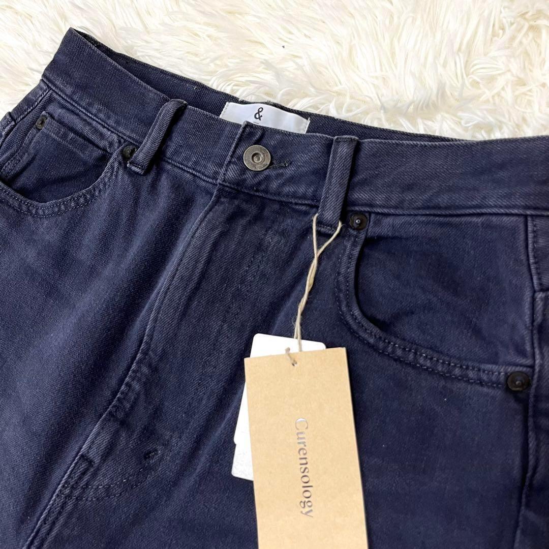 Curensology【新品タグ付】カレンソロジー ストレッチデニム 黒 紺40