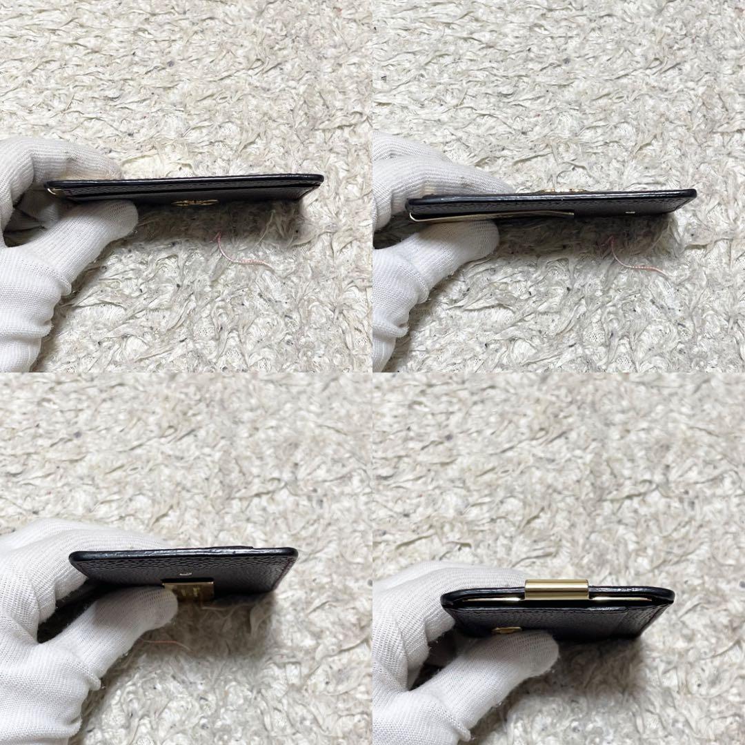 【美品】フェラガモ　マネークリップ　カードケース　レザー　黒　ダブル　ガンチーニ