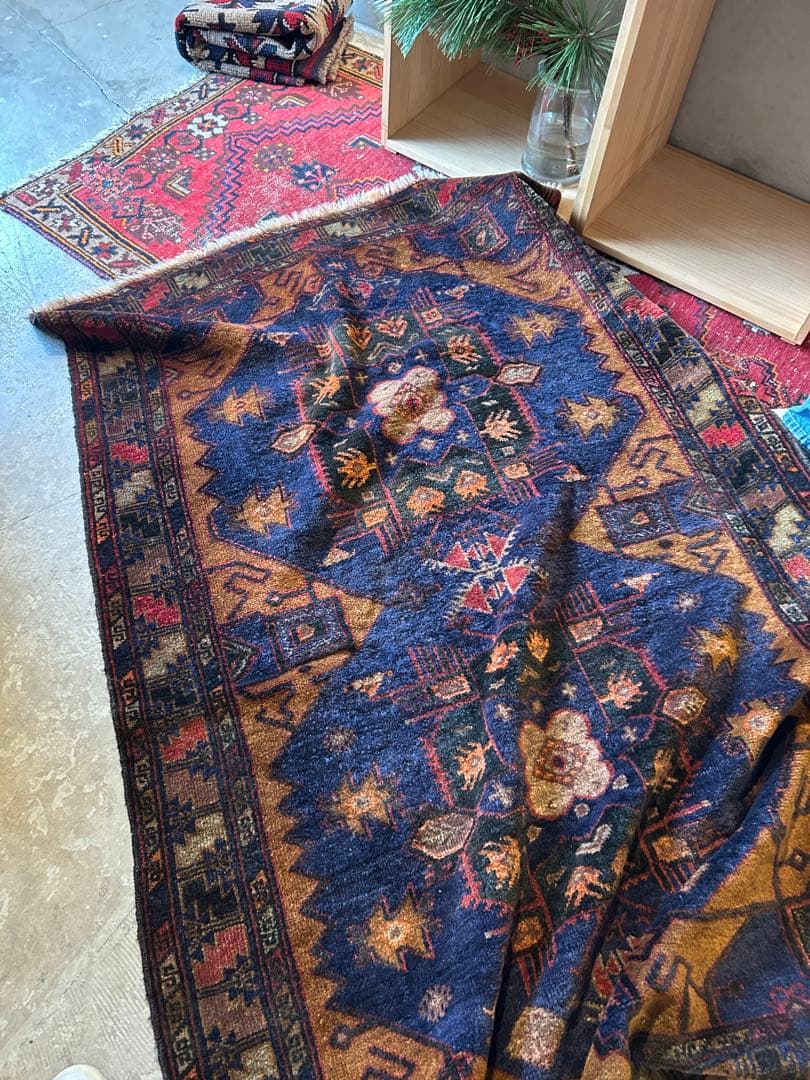 ヴィンテージラグ トライバルラグ 186×127