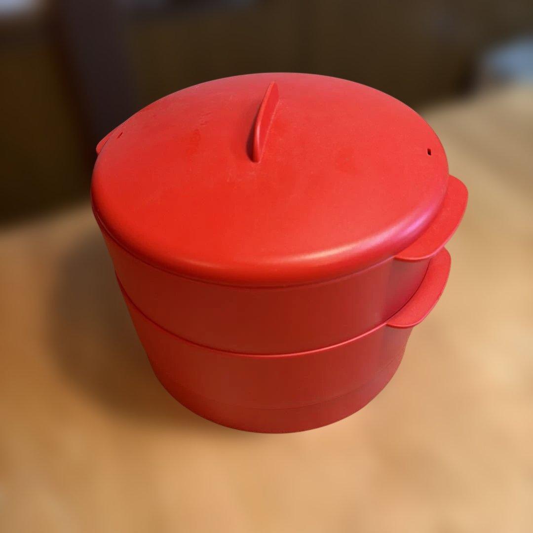 タッパーウェアー　スチームイット　ピンク 2段式 蒸し器