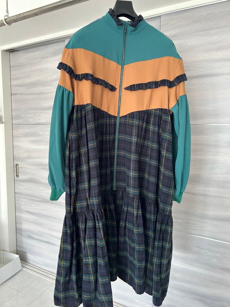 【HEIHEI】 GREEN×YELLOW ジャージ ドレス/ワンピース