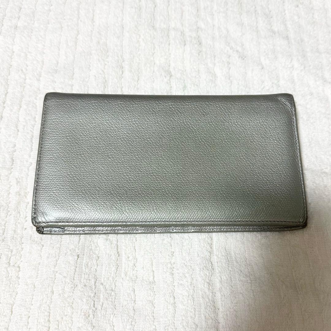 正規品 レア CHANEL シャネル 長財布 財布 シルバー グリーン ブルー