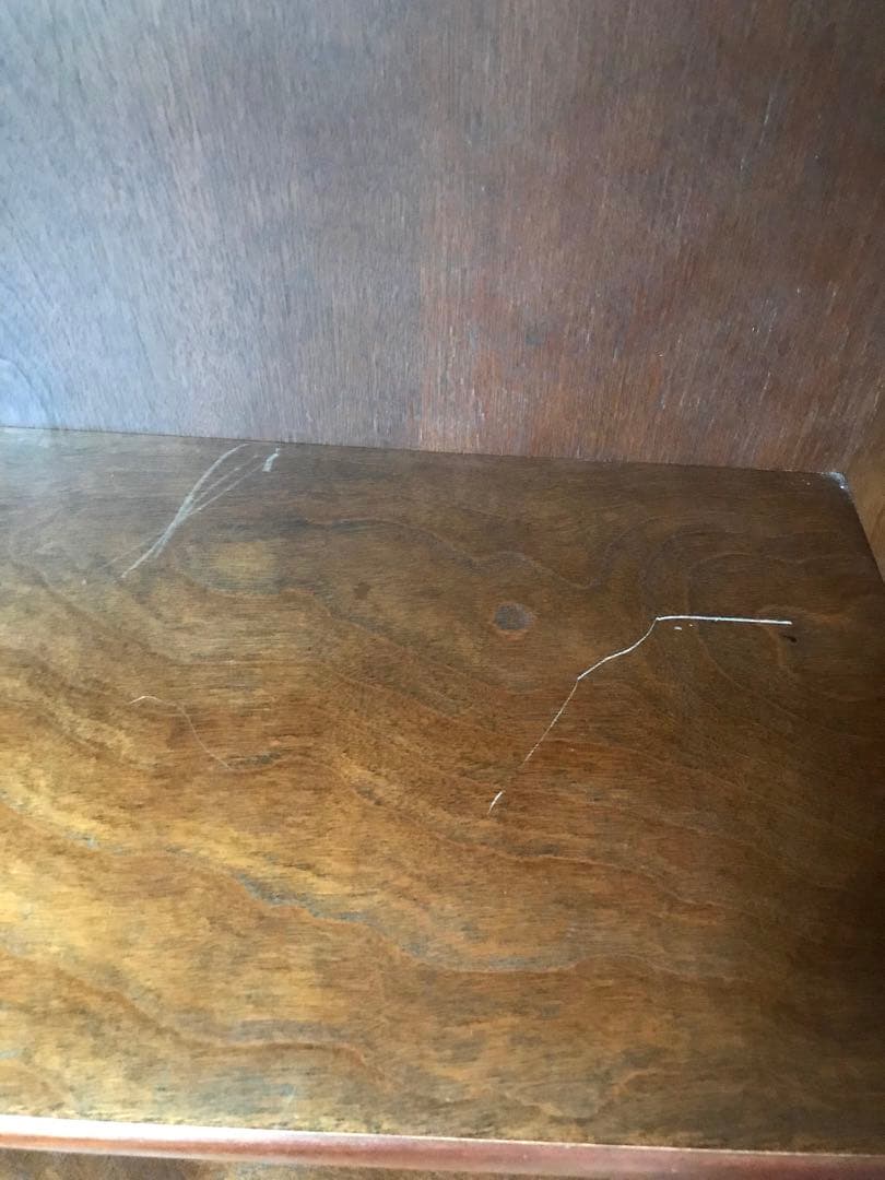 本棚 ブラウン木製キャビネット ガラス扉 5棚