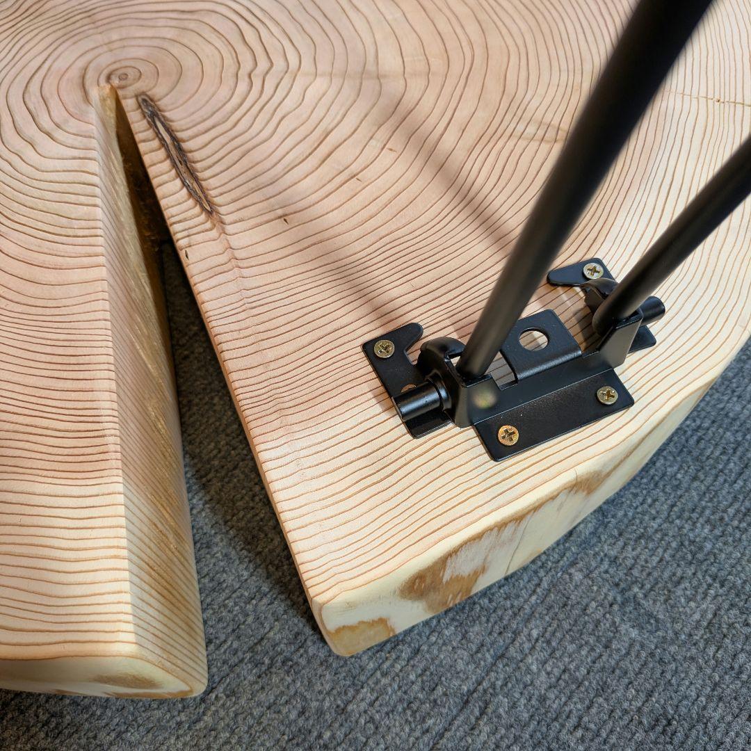 杉　アイアン脚　テーブル　切り株　 輪切り　高さ約52㎝