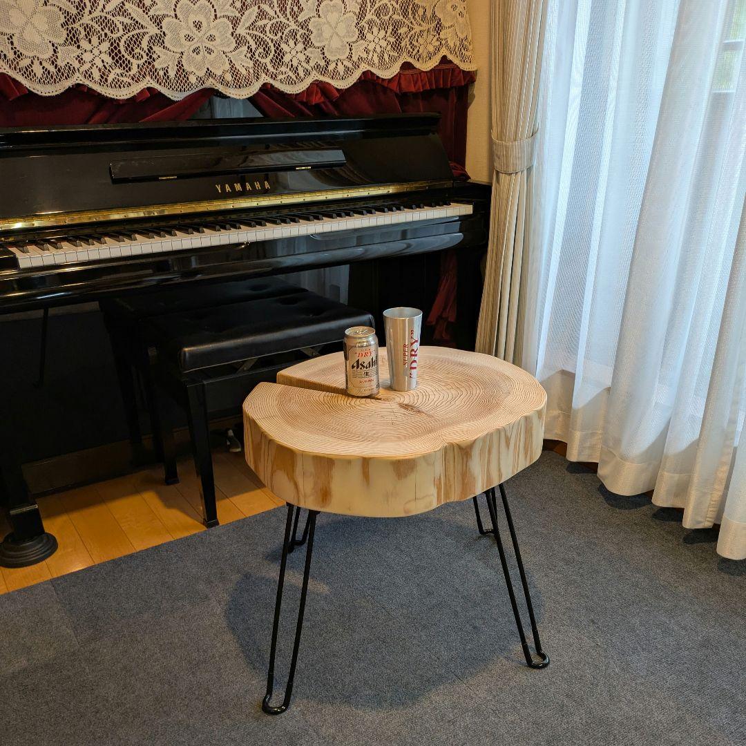 杉　アイアン脚　テーブル　切り株　 輪切り　高さ約52㎝