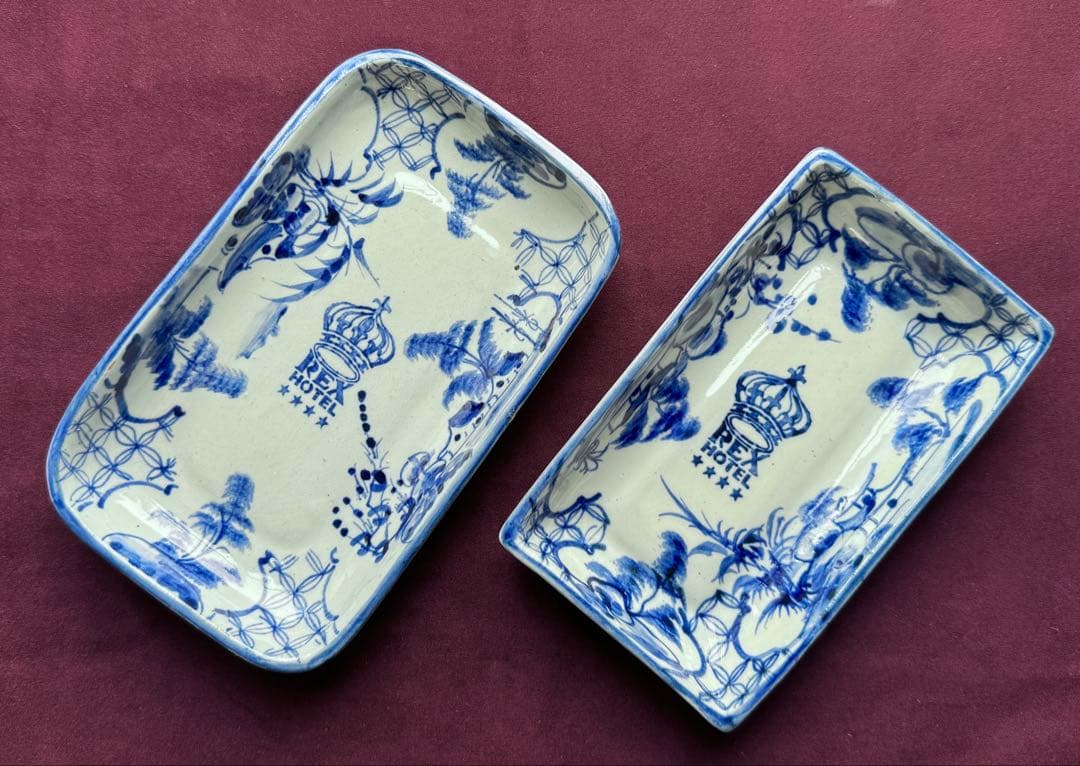Rex Hotel絶版角陶磁器小皿 2点セット