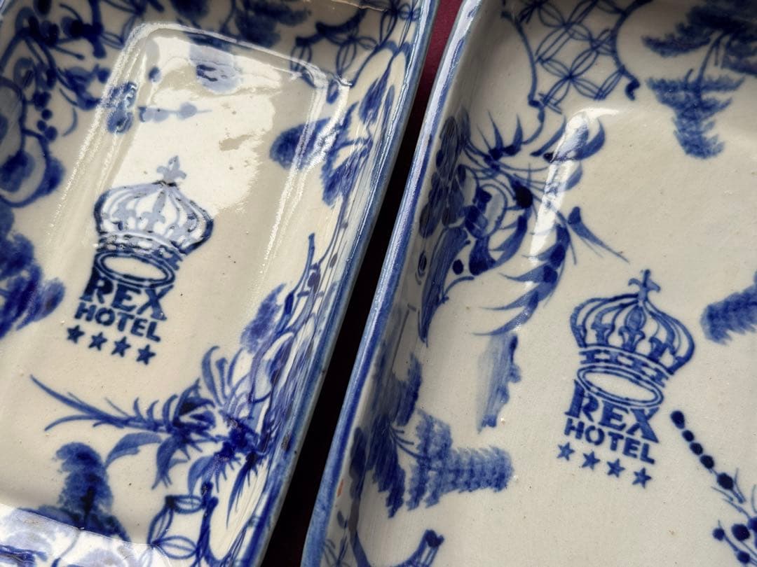 Rex Hotel絶版角陶磁器小皿 2点セット
