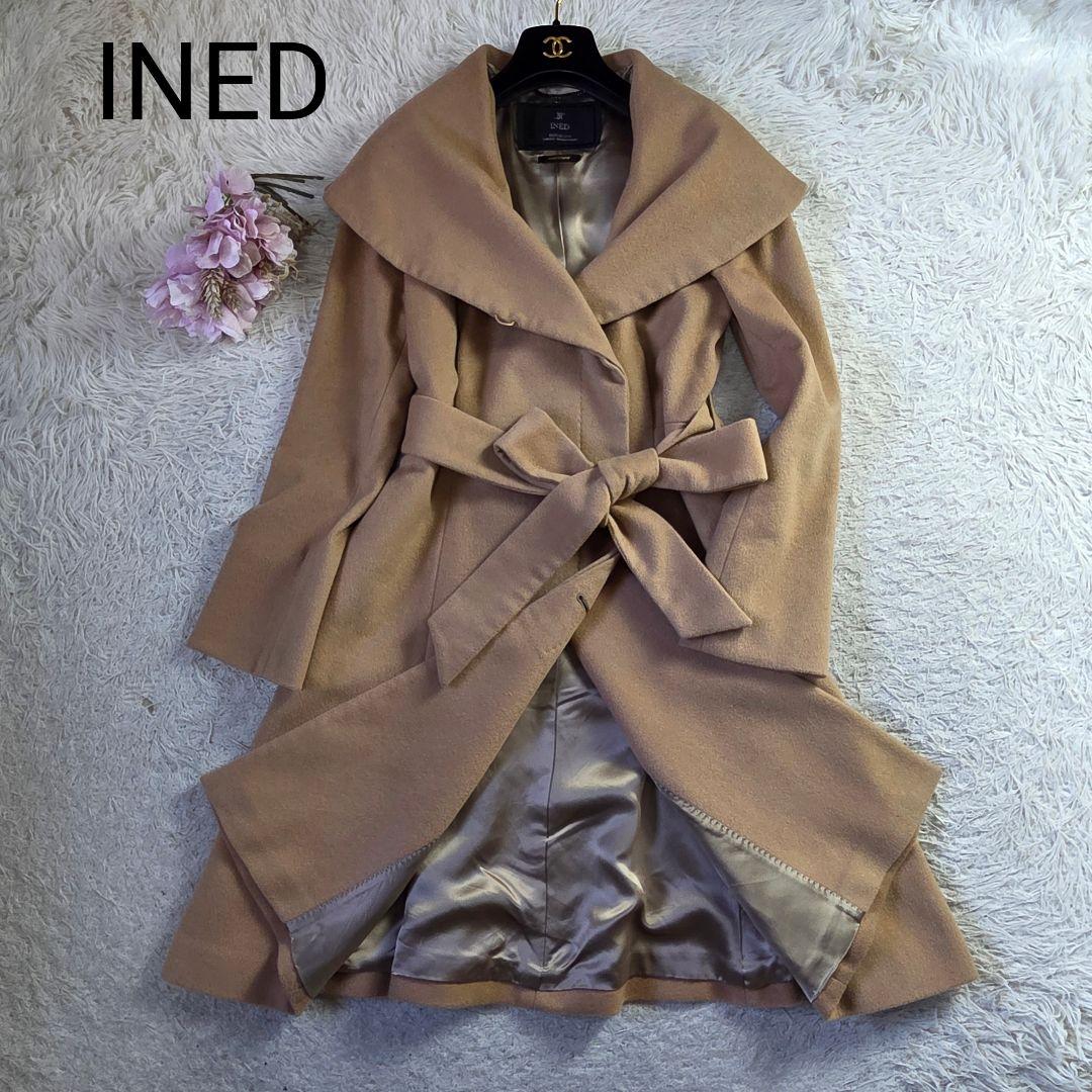 極美品 イネド カシミヤ100% ロングコート キャメル ブラウン サイズM