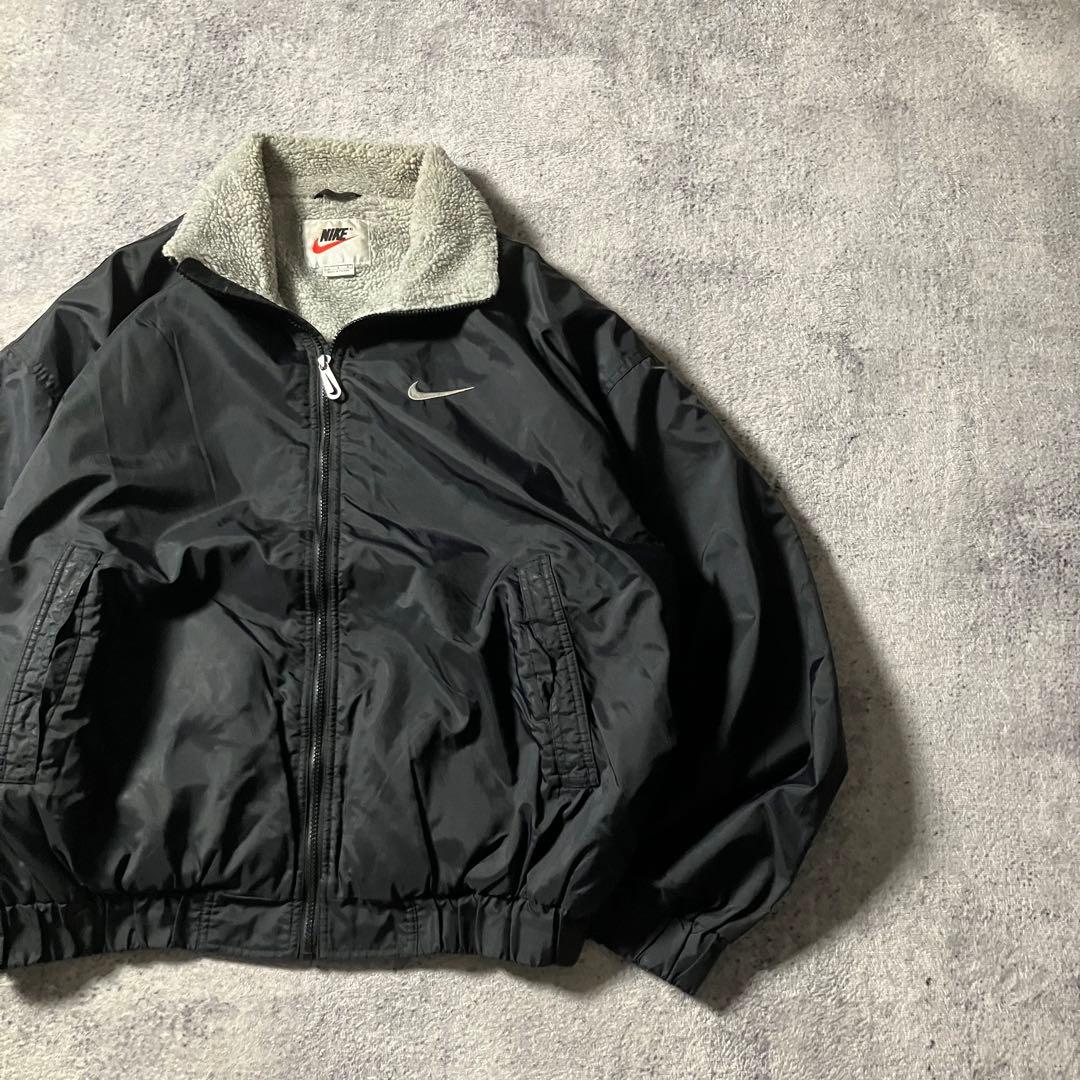 90sNIKEボアライナーウォームアップジャケットブルゾンスウッシュ刺繍ナイキ