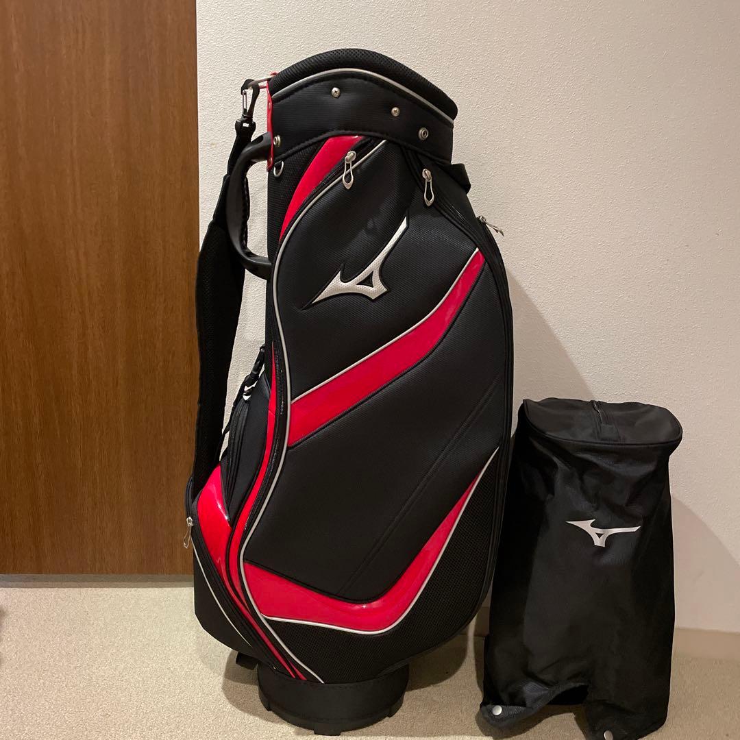 【新品未使用】ミズノゴルフキャディバッグ　レッド×ブラック5LJC17G100