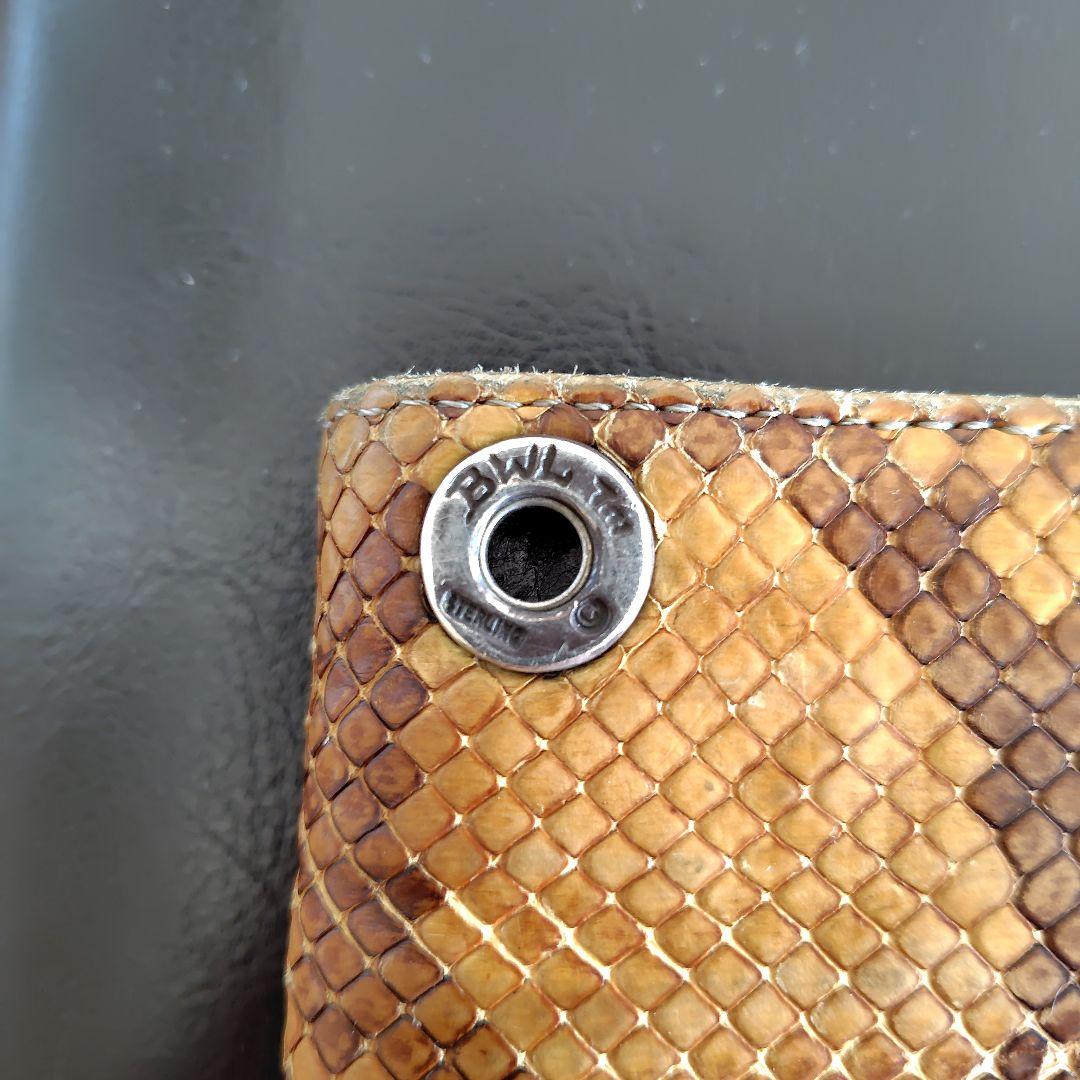 Bill Wall Leather ヘビ革 二つ折り財布 ブラウン系 最終価格