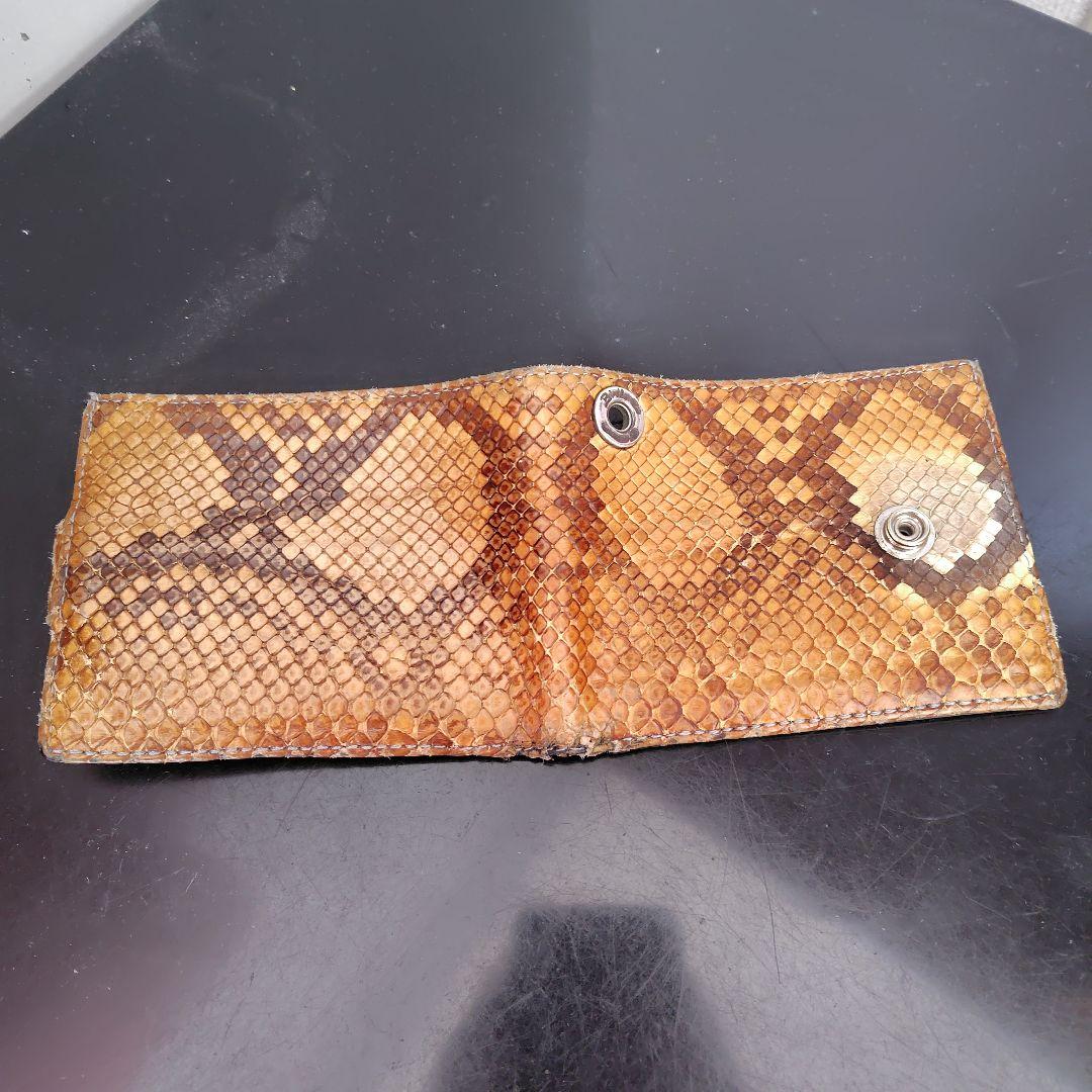 Bill Wall Leather ヘビ革 二つ折り財布 ブラウン系 最終価格