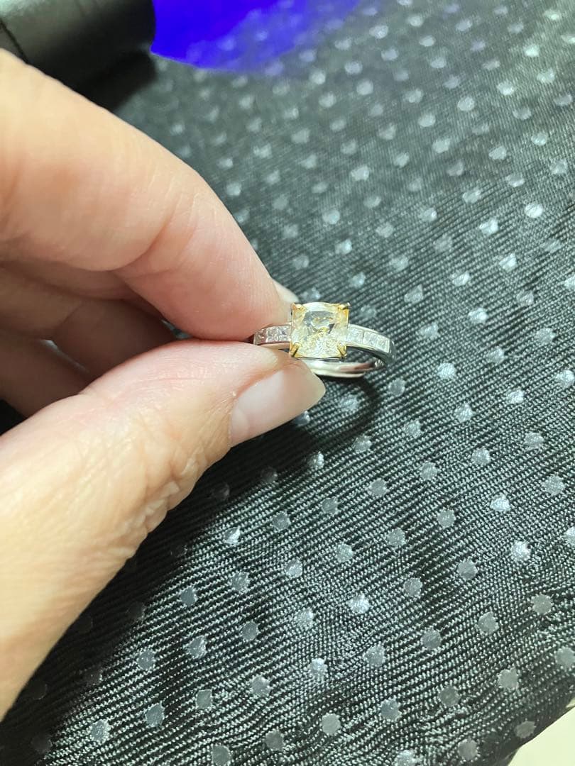 天然オイルインクオーツ　シルバー925リング キュービックジルコニア