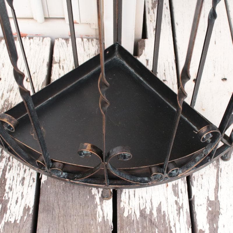 アイアンコーナー傘立て 鉄製 扇形　ロートアイアンシャビーシック 128-512