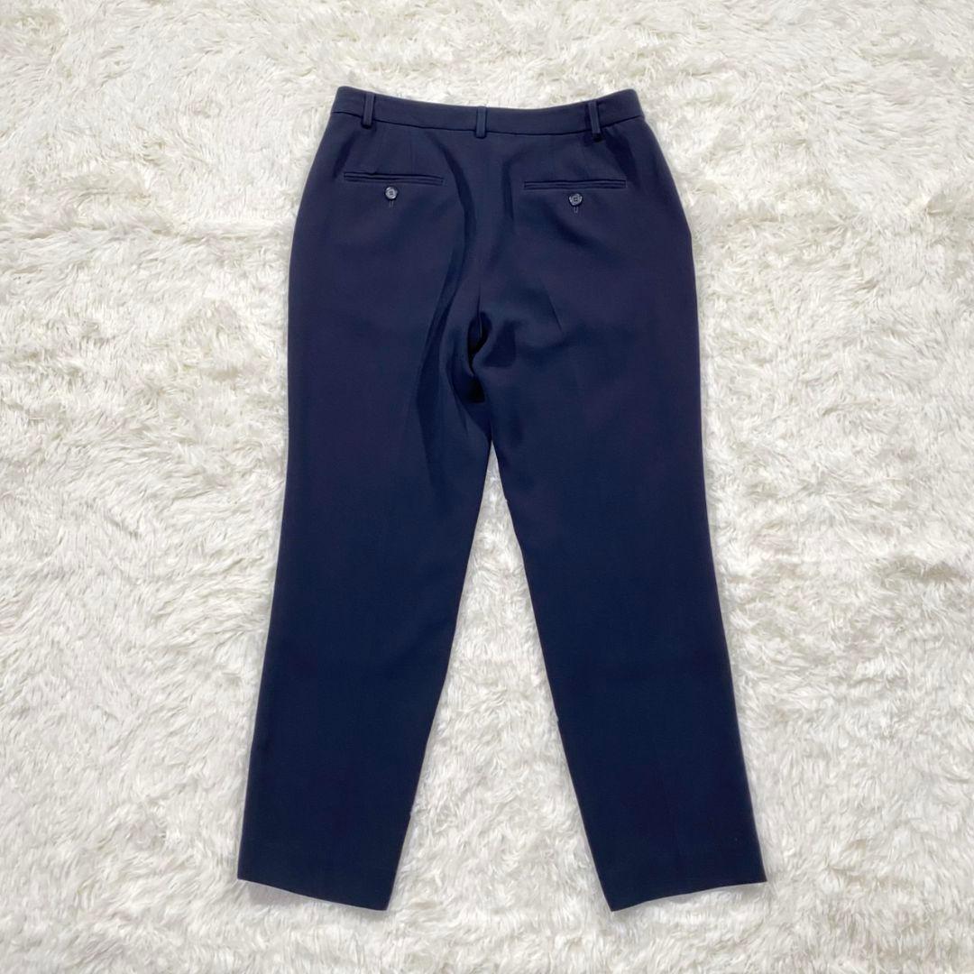 1091【美品】23区 パンツ スーツ セットアップ 紺 ネイビー 42