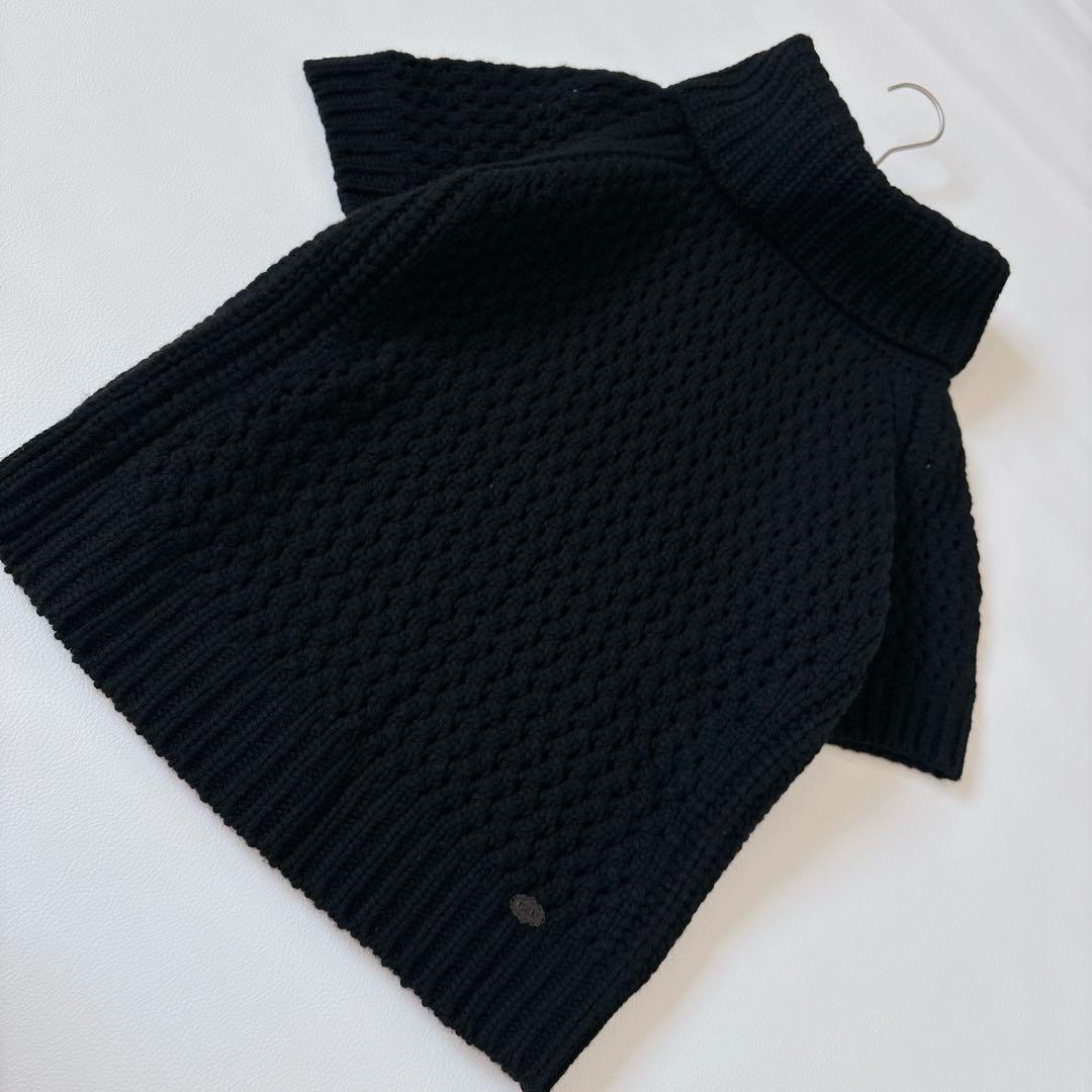 未使用級♡フォクシー ウールシルクカシミヤ タートルネック半袖ニット ローゲージ