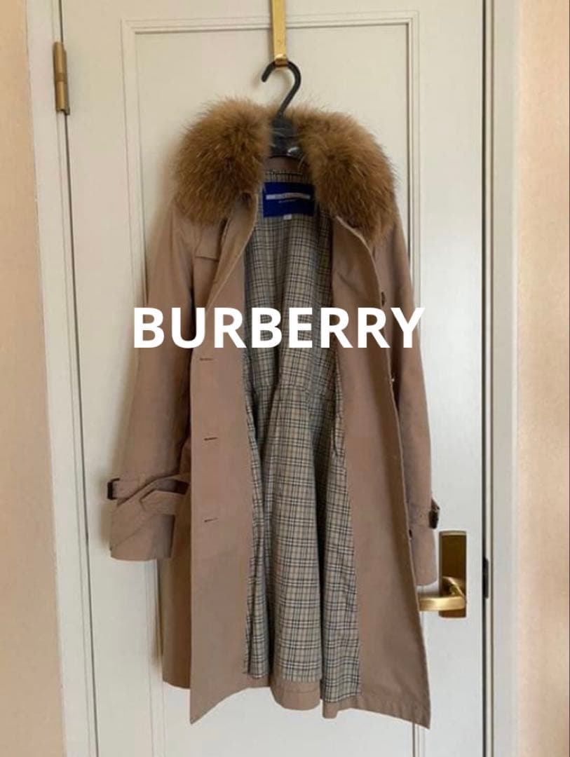 burberry トレンチコート　ロングコート　ファー　ベージュ　ノバチェック
