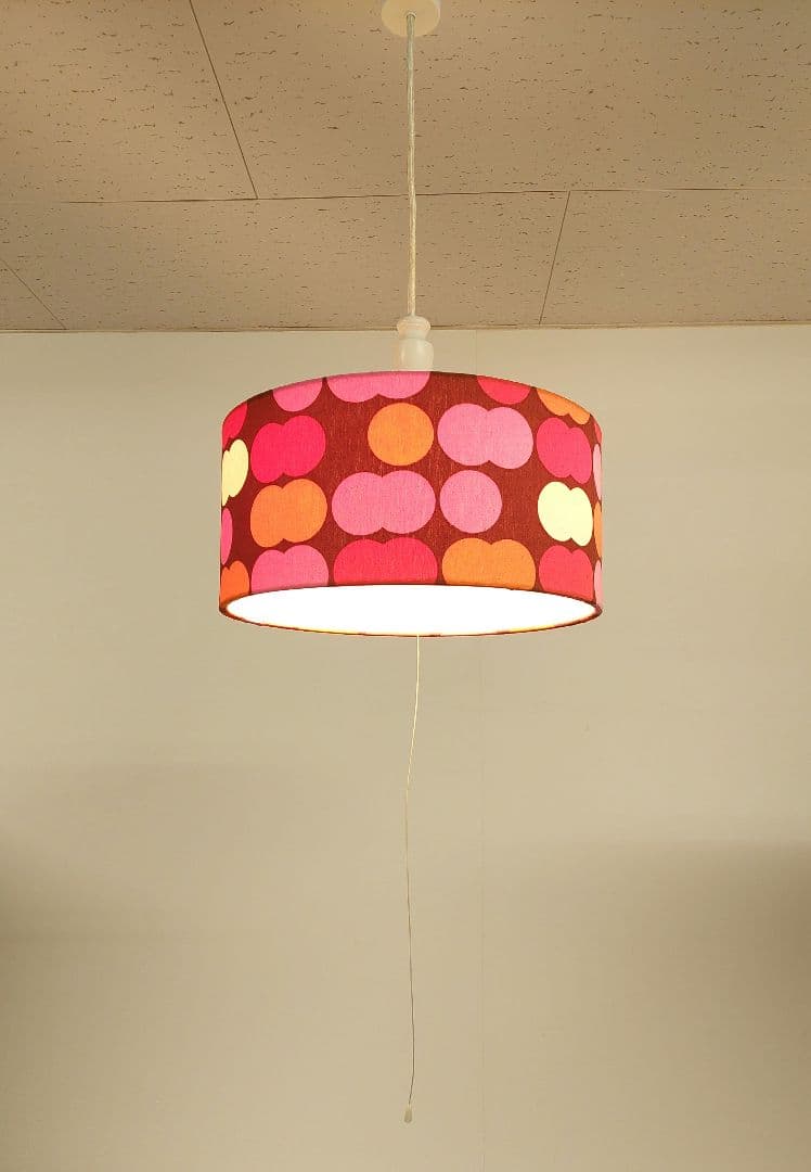 昭和レトロ 70年代 カラフルドット柄 天井照明 ペンダントライト 2灯式