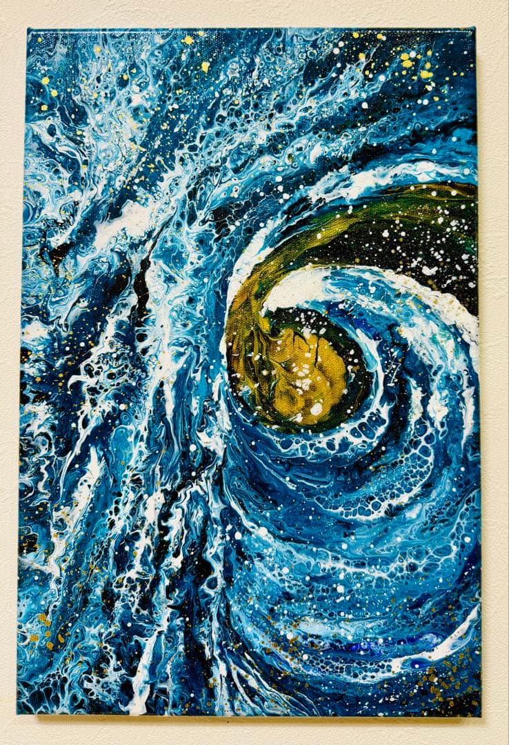 原画 抽象画 【 進心の鼓動波 - Shinshin no Kodoha - 】