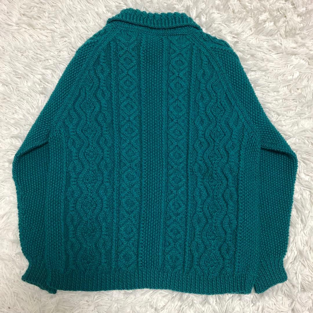 インバーアラン　カーディガン　エメラルドグリーン