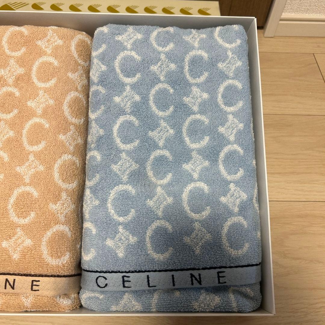 ビ*ラ様 セリーヌ CELINE バスタオル 2枚 63×120cm 西川産業