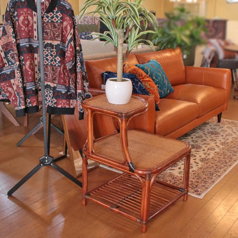 コーナーラック ラタン 籐家具 ナチュラルスタイル 飾り棚 214-1345