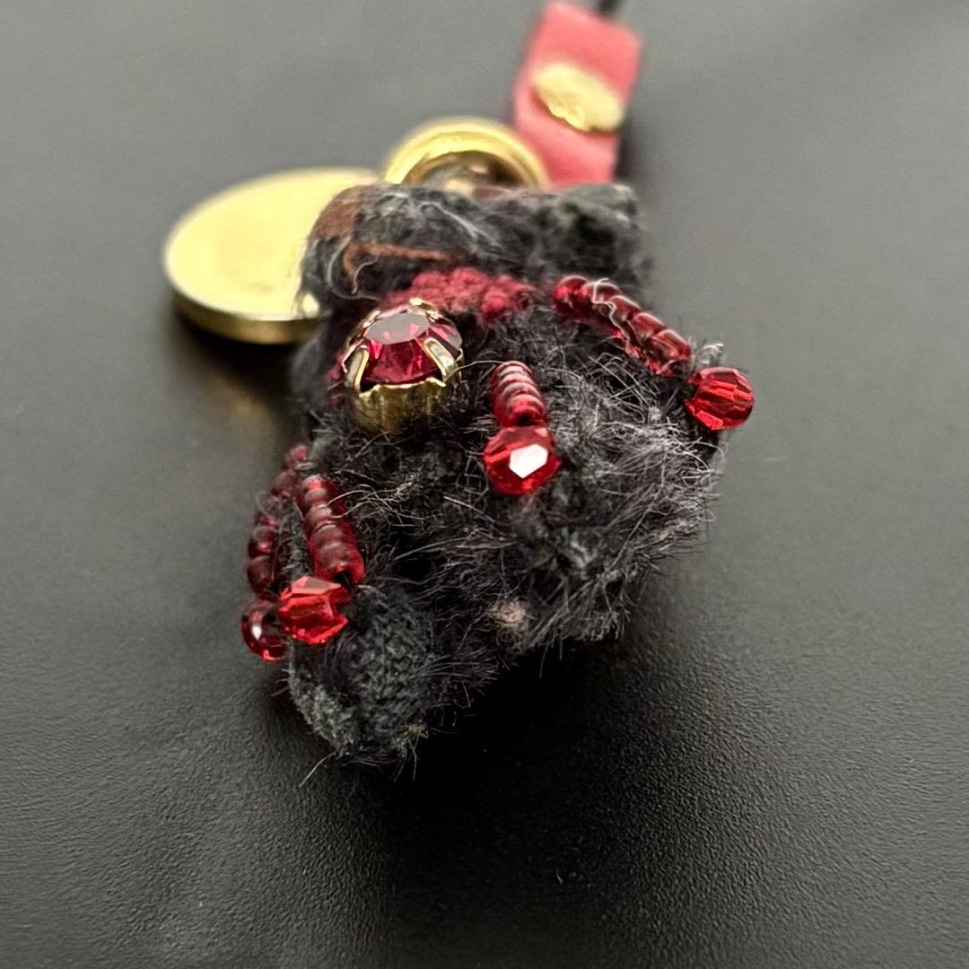 PRADA テディベア クマ型 キーホルダー ストラップ ビジュー チャーム