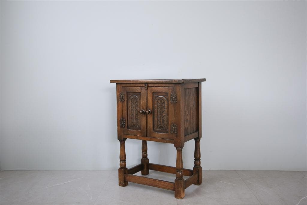 英国アンティーク木製カップボード/キャビネット/キッチン収納/飾り棚92-230